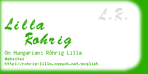 lilla rohrig business card